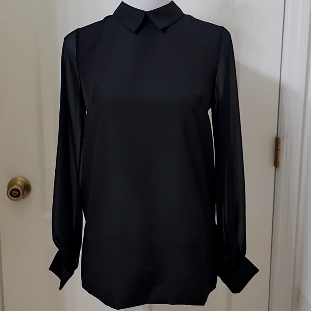 BCBGeneration Size XS Black Semi Sheer Tunic NEW with Tag